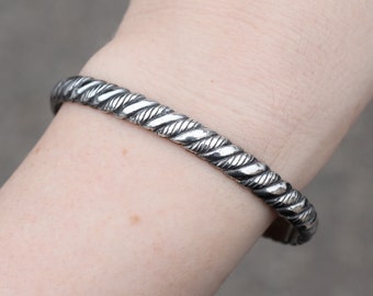 Sterling Silver Unisex Rope Bracelet, Sterling Rope Cuff, Twisted Sterling Silver Cuff Bracelet, Men's Sterling Silver Cuff, Men's Jewelry