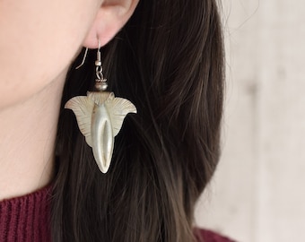 Artist Signed Silver Abstract Angel Earrings