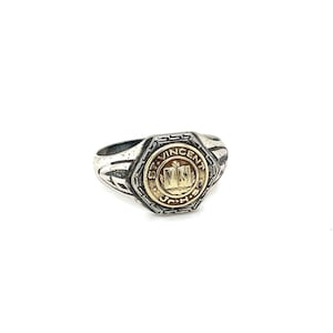 Sterling Silver and 10K Yellow Gold 1931 St Vincent Jr High School Class Ring, Antique School Ring, Jr High Ring, Antique Class Ring
