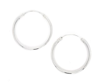 1 inch Sterling Hoop Oorbellen, Eenvoudige Zilveren Hoepels, Simple Hoop Oorbellen, Klassieke Zilveren Hoepel Oorbellen, Dunne Sterling Hoepels