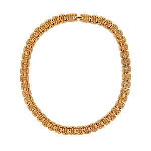 Collar de cadena NAPIER de diseño de tono dorado, cadena de declaración Napier vintage, collar de oro de diseñador retro, joyería Napier de oro