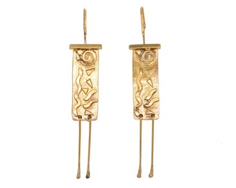 Pendientes colgantes abstractos de plata esterlina de plata de plata de plata de plata superpuesto, pendientes colgantes de diseño abstracto, pendientes abstractos, pendientes de estudio, pendientes espirales