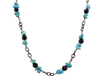 Collier Pour Femme En Argent Sterling Silpada Avec Brin De Turquoise - Longueur 16.5 Pouces