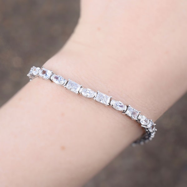 Faux Diamond Tennis Bracelet Etsy