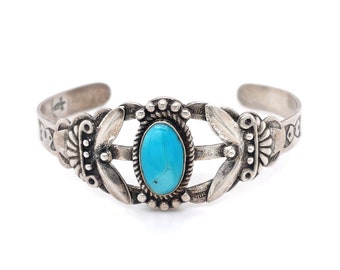 Old Pawn Men's Navajo Turquoise Bracelet Sterling