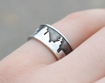 Fine Vintage Hopi Native American Sterling Silver Ring of Desert