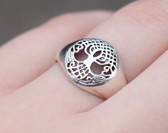 Sterling Silver Tree of Life Ring, Tree Ring, Tree Of Life Jewelry, Sterling Silver Cut Out Tree Ring, Sterling Tree Jewelry, Boho Ring