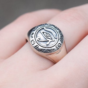 Sterling Silver Udjat Egyptian Eye of Horus Ring, Sterling Egypt Jewelry, Egyptian Ring, Egyptian Jewelry, Eye Jewelry, Egyptian Eye Ring