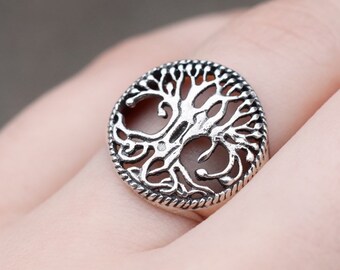 Sterling Silver Tree of Life Ring, Tree Ring, Tree Of Life Jewelry, Sterling Silver Cut Out Tree Ring, Sterling Tree Jewelry, Boho Ring