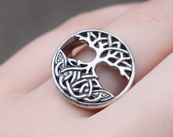 Sterling Silver Tree of Life Ring, Tree Ring, Tree Of Life Jewelry, Sterling Silver Cut Out Tree Ring, Sterling Tree Jewelry, Boho Ring