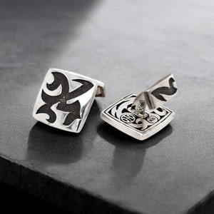 Sterling Silver John Hardy Dayak Cuff Links, Sterling Silver Cuff Links, John Hardy Jewelry, John Hardy Cuff Links, Designer Cuff Links