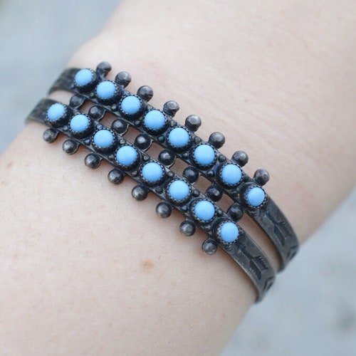 Sterling Silver Zuni Faux Turquoise Snake Eye Cuff Bracelet, Zuni Jewelry, Zuni shops Turquoise Bracelet, Native American Turquoise Cuff Bracelet