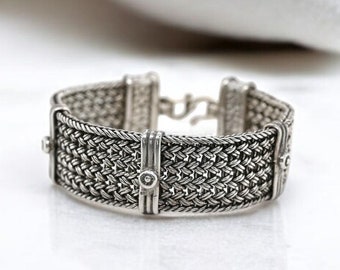 7 " 32g Intrecciato Bali Handmade Massiccio Catena Vero Argento 925 Bracciale - Foto 2