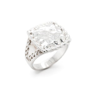 Sterling Silver Hammered Braided Rope Ring, 925 Silver Square Ring, Hammered Sterling Ring, Hammered Silver Ring, Hammered Jewelry