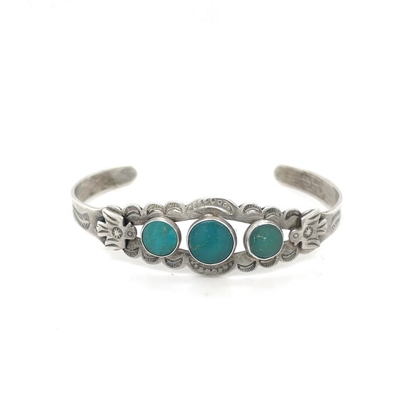 Fred Harvey Era Native American Sterling Turquois… - image 2