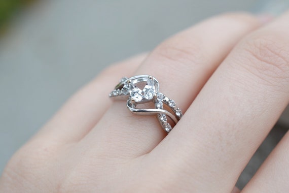 Sterling Silver CZ Colorless Gemstone Ring, Cubic Zirconia Engagement Ring, Sterling Solitaire Ring, Fake Diamond Ring, Faux Diamond Ring