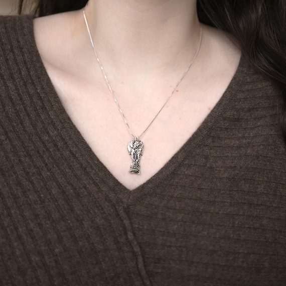 Sterling Silver Angel and Baby Necklace, Angel Je… - image 4