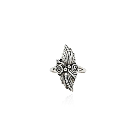 Sterling Silver Native American Navajo Leaf Ring, Silver Leaf Ring, Sterling Navajo Ring, Silver Native American Ring, Southwestern Jewelry
