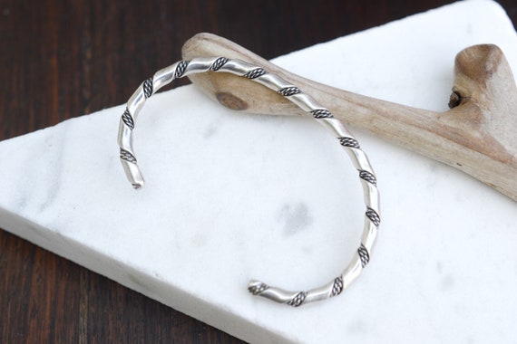 Sterling Silver Unisex Rope Bracelet, Sterling Ro… - image 1