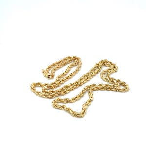 14k Yellow Gold 22 Inch Diamond Cut Rope Chain, 14k Gold Twisted Chain ...