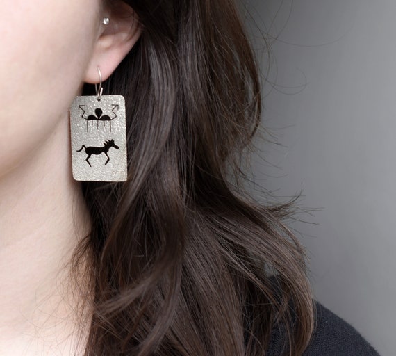 Important Raincloud Vintage Native American Navajo Sterling Silver Earrings Important Raincloud Vintage Native American Navajo Sterling Silver Earrings