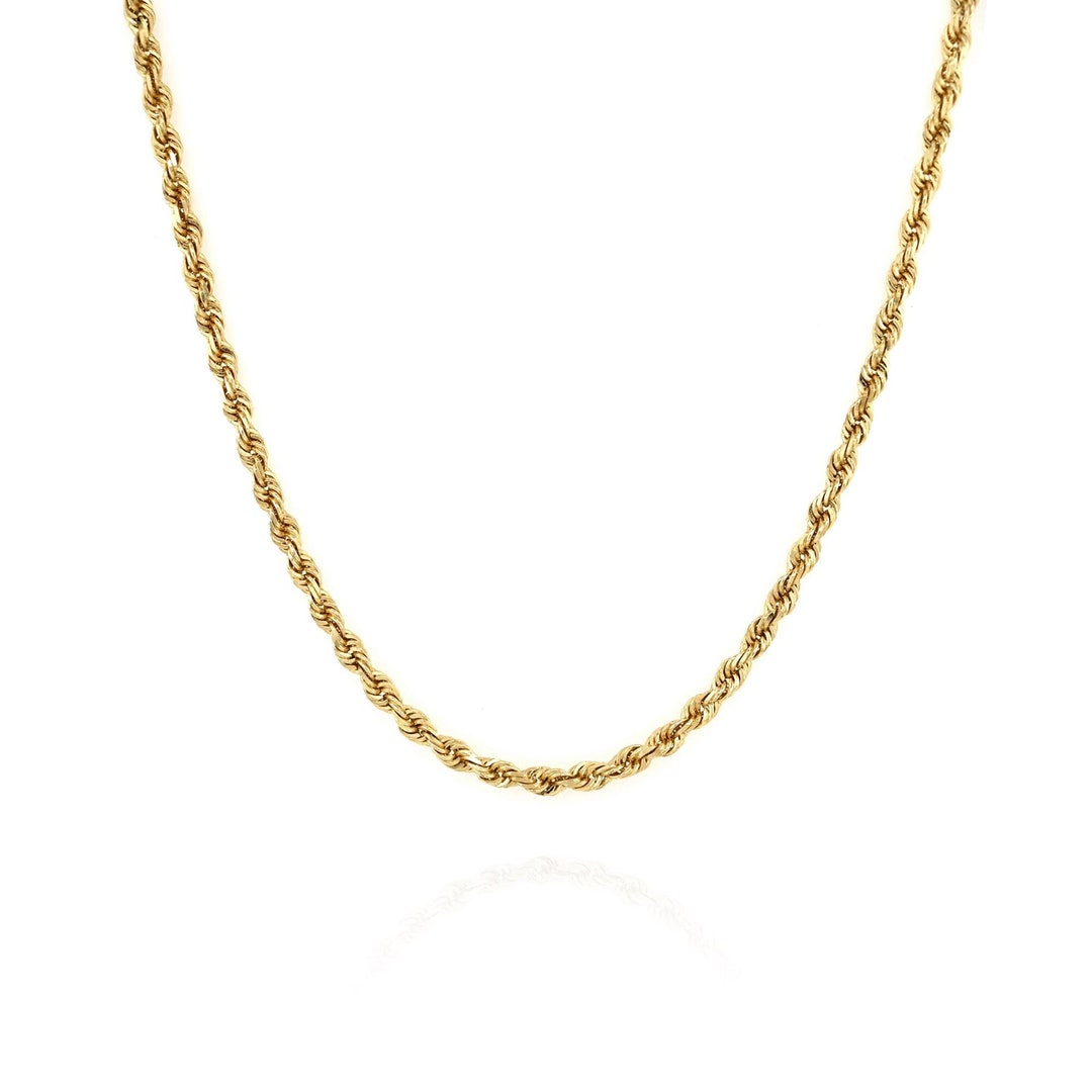 14k Rope Chain 22 In 14k Yellow Gold 22 Inch Diamond Cut Rope Chain, 14k Gold Twisted Chain ...