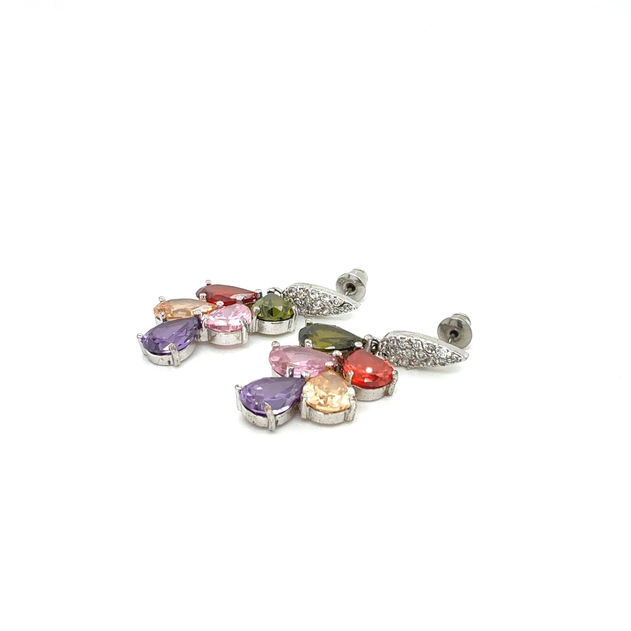 Orecchini A Cerchio Con Zirconi Colorati Arcobaleno – Orecchini Moda In Acciaio Inox Per Donne E Ragazze – Gioielli Delicati E Versatili