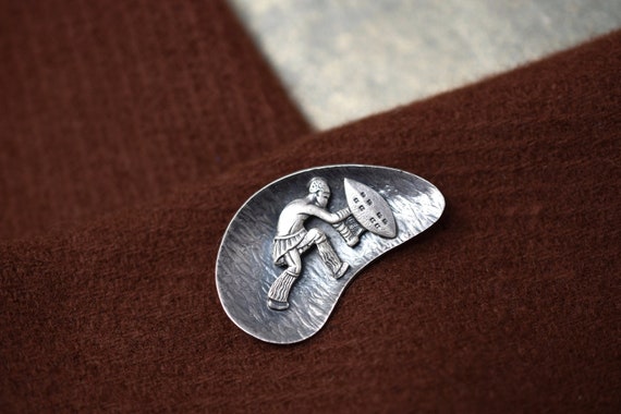 Rare Sterling Silver South African Tribal Pin, South African Brooch, African Jewelry, Sterling Silver African Pin, Sterling Tribal Brooch