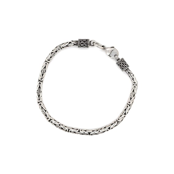 Sterling Silver Balinese Byzantine Link Bracelet,… - image 1
