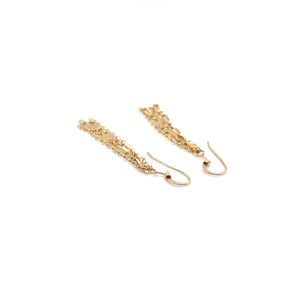 14k Gold Fill Chain Dangle Earrings, Minimalist G… - image 3