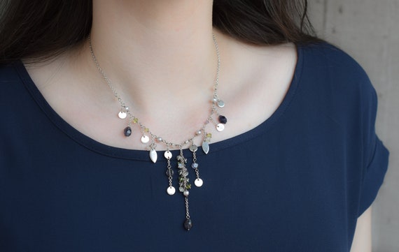 Designer ARTINI Sterling Silver Gemstone Beaded N… - image 2