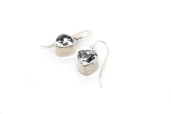 Modern Sterling SIlver Crystal Gemstone Earrings,… - image 1