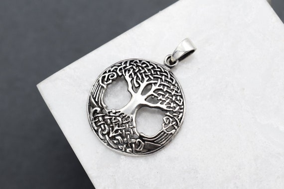 Sterling Silver Tree of Life Celtic Pendant, Tree Pendant, Sterling Silver Cut Out Tree Pendant, Sterling Tree Jewelry, Celtic Knot Pendant