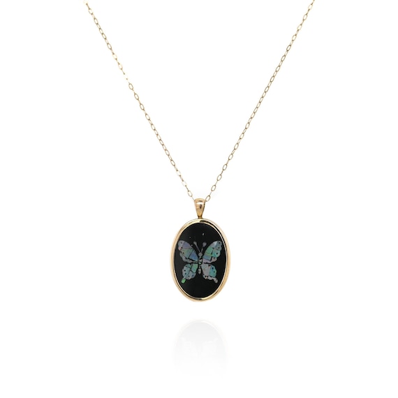 Collier Papillon En Or 14 Carats - Pendentif Brillant Sur Chaîne Fine - Bijou Élégant Femme Et Fille
