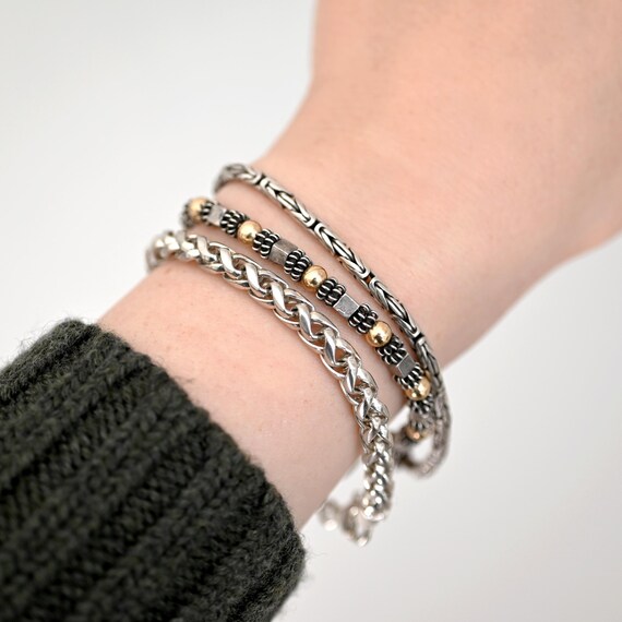 Sterling Silver Balinese Byzantine Link Bracelet,… - image 6