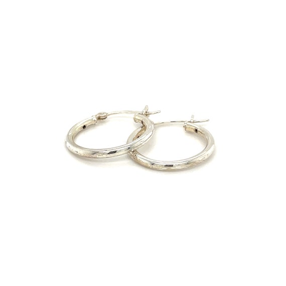 Simple Sterling Silver Round Hoop Earrings, Plain… - image 2