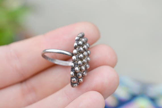 Sterling Silver Brutalist Bumpy Ring, Bumpy Sterl… - image 3