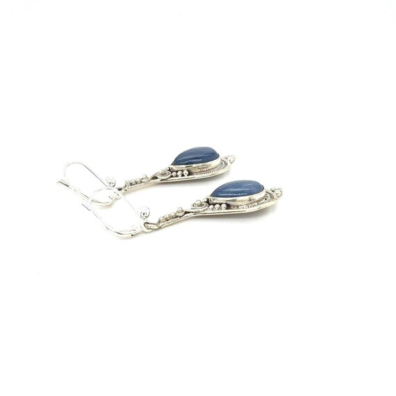 Sterling Silver Boho Gemstone Dangle Earrings, St… - image 6