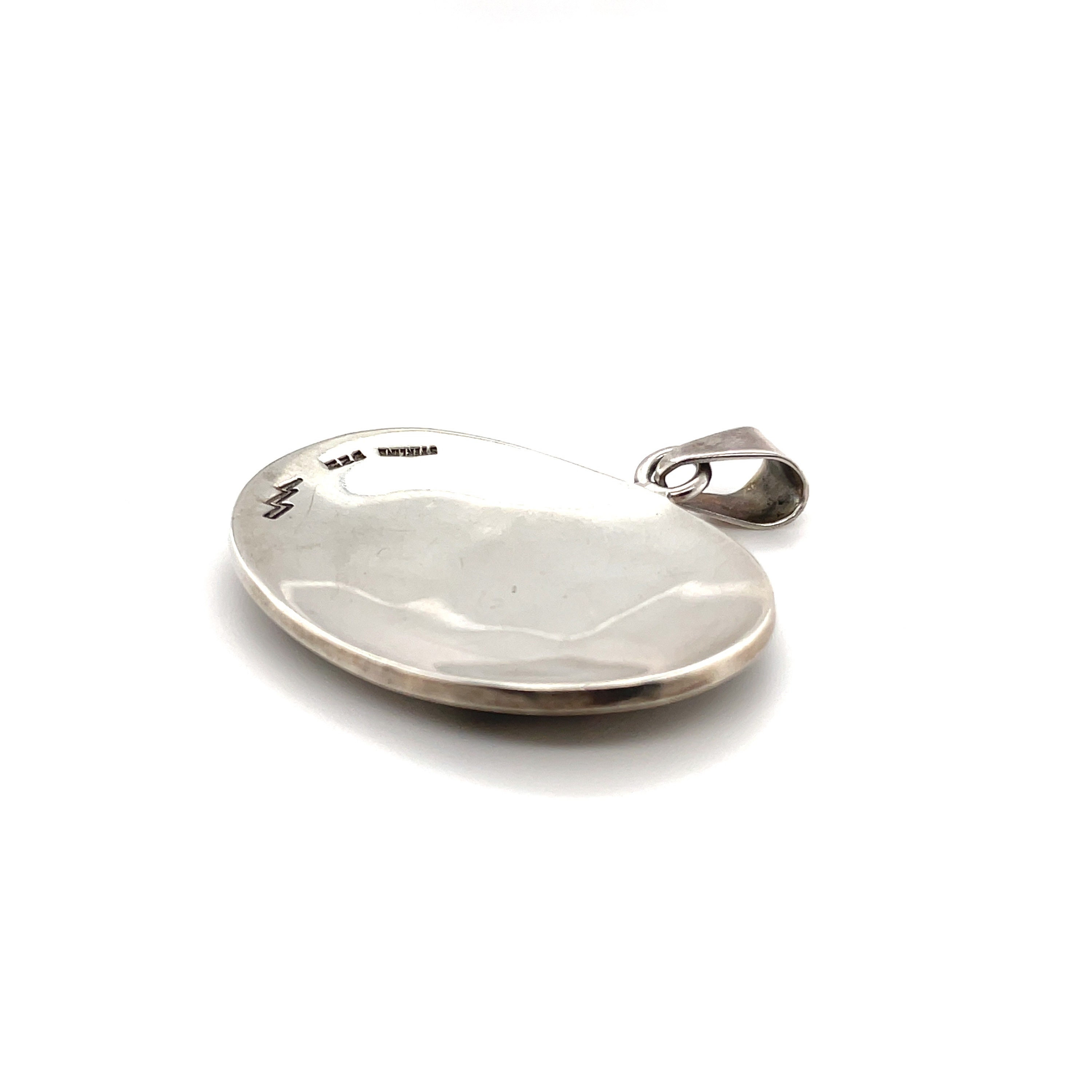 Sterling Silver Native American Hopi Overlay Kokopelli Pendant