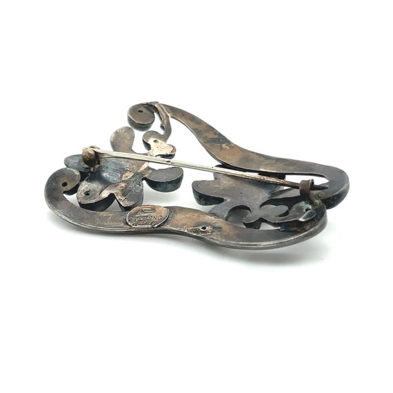 William Kerr Art Nouveau Flower Pin, Floral Pin, Flower Jewelry, Art Nouveau Brooch, Art Nouveau Sterling Silver Pin, Antique Brooch View 3