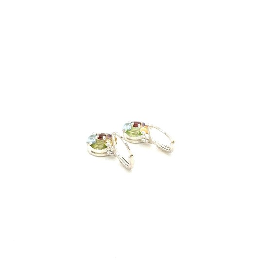 Sterling Silver Multigem Rainbow Dangle Earrings,… - image 4