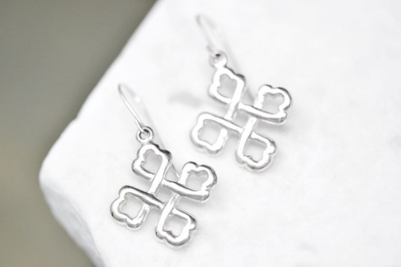 Sterling Silver Celtic Knot Dangle Earrings, Sterling Celtic Earrings, Celtic Knot Jewelry, Irish Earrings, Sterling Irish Jewelry
