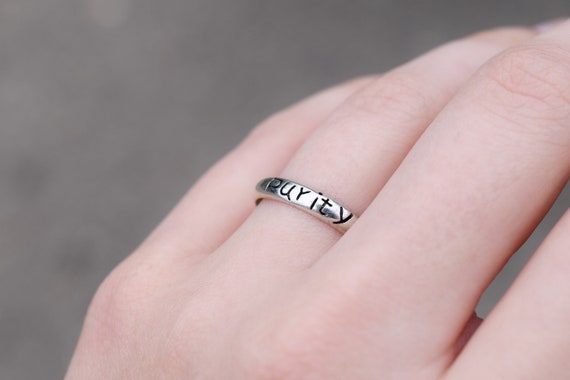 thumbnail image 2 of .925 Sterling Silver Cross Heart Vine Ring – Purity Love Design, Unisex Band Sizes 5-10 2 of 5