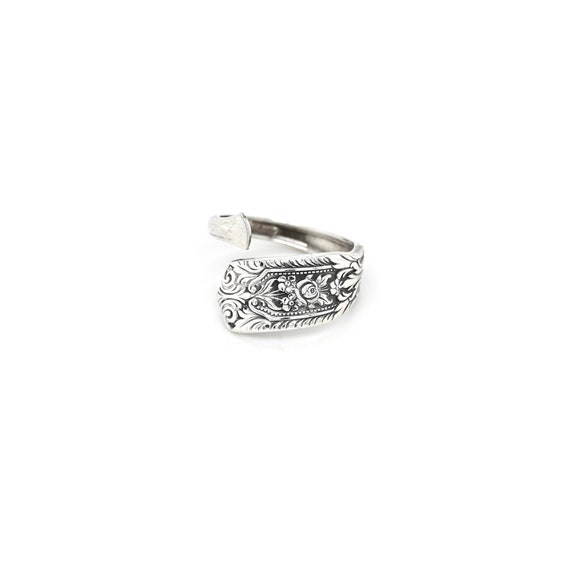 Sterling Silver Westmorland Floral Spoon Ring, Sterling Spoon Ring, Westmorland Sterling Flatware, Antique Spoon Wrap Ring, Flower Ring