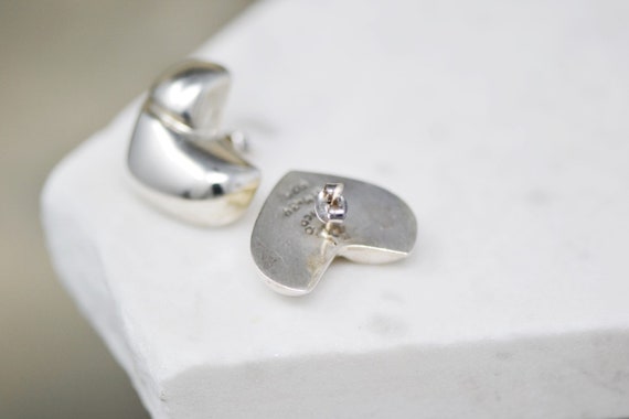 Sterling Silver Modern Taxco Boomerang Earrings, … - image 2