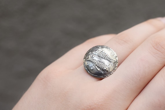 Sterling Silver PISCIS Zodiac Ring, Zodiac Jewelry