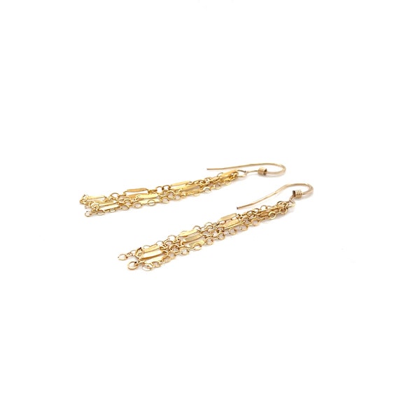 14k Gold Fill Chain Dangle Earrings, Minimalist G… - image 4