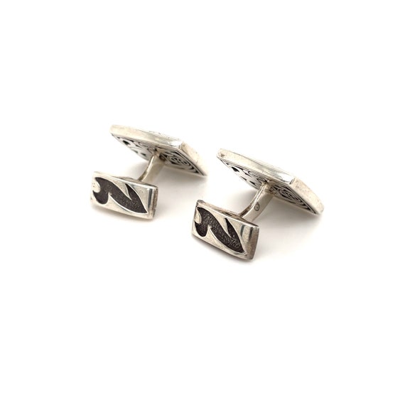 Sterling Silver John Hardy Dayak Cuff Links, Ster… - image 3