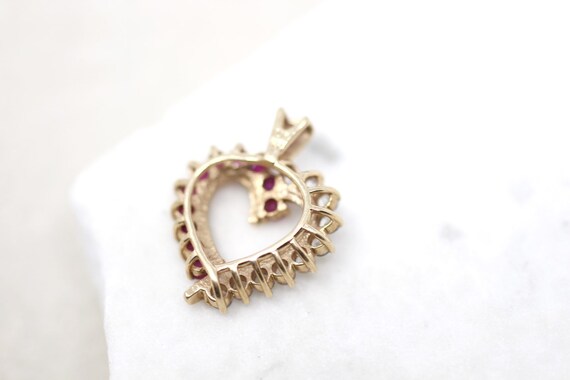 10k Yellow Gold Ruby Open Heart Pendant, 10k Gold… - image 2