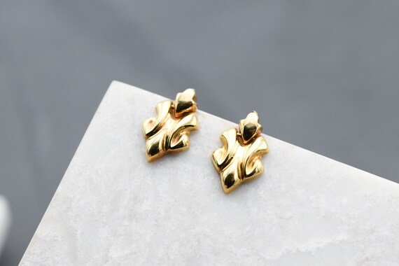 18k Yellow Gold Dangle Earrings, 18k Yellow Gold E